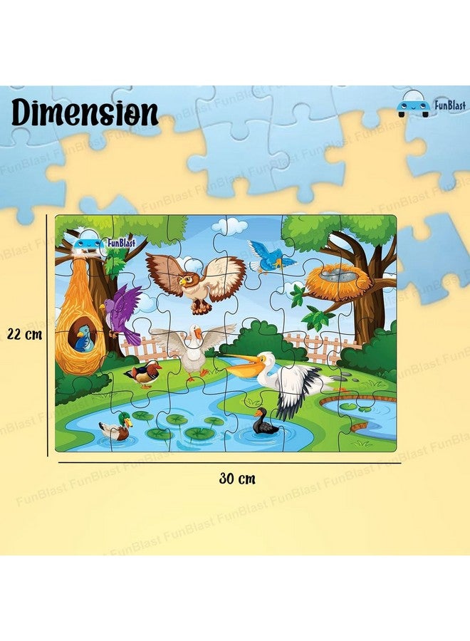 فنبلاست لعبة تركيب الصور المقطوعة على شكل طائر من فن بلاست للأطفال من عمر 3 إلى 5 سنوات - 24 قطعة (متعددة الألوان، مقاس 30×22 سم) - Image 2