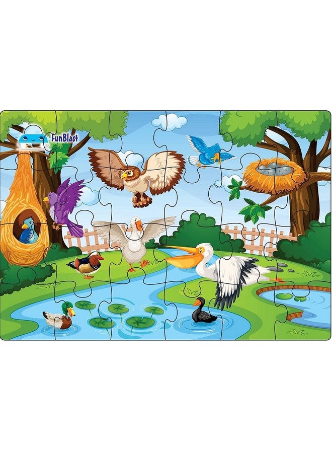 فنبلاست لعبة تركيب الصور المقطوعة على شكل طائر من فن بلاست للأطفال من عمر 3 إلى 5 سنوات - 24 قطعة (متعددة الألوان، مقاس 30×22 سم) - Image 1