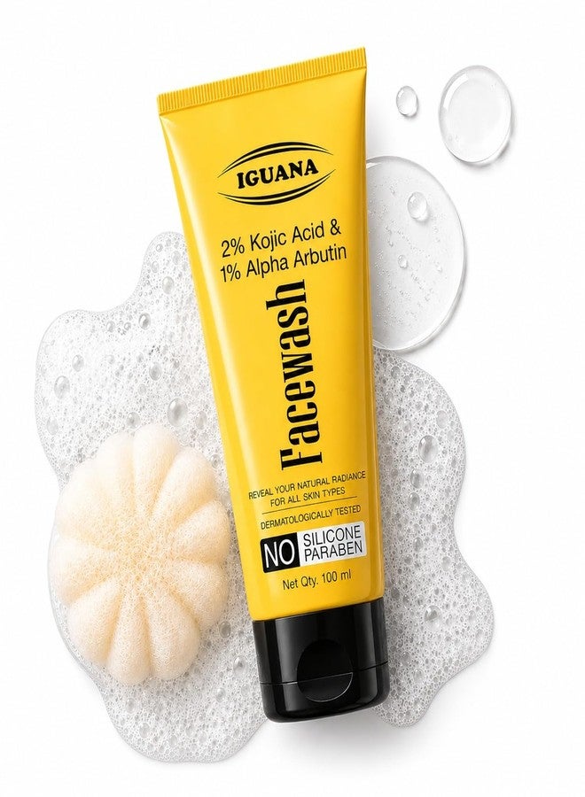 Iguana Skin Brightening Face Wash for Men & Women, Deep Cleansing Daily Face Cleanser, Helps Improve Dull & Uneven Looking Skin, Refreshing Glow Face Wash for All Skin Types, 100ml - Image 1