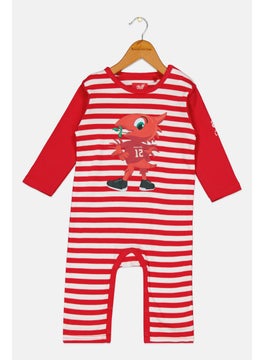 Liverpool Toddlers Girl Graphic Print Long Sleeve Rompers, Red  - Image 1