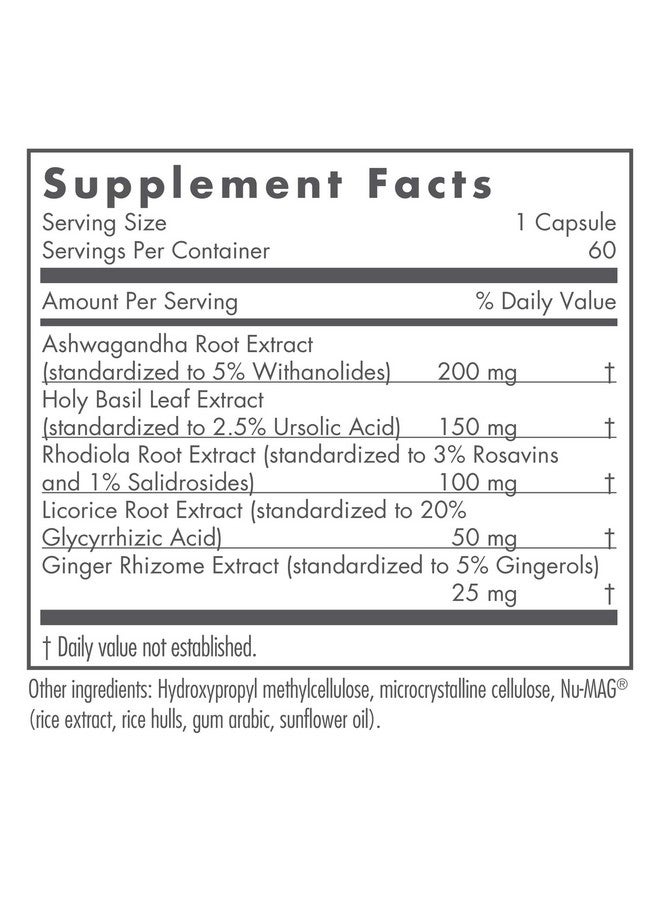 Nutricology Botanical Adapt - Stress Support, Adaptogens Supplement, HPA, Ashwagandha, Rhodiola and Holy Basil, Cortisol Manager - 60 Count - Image 2