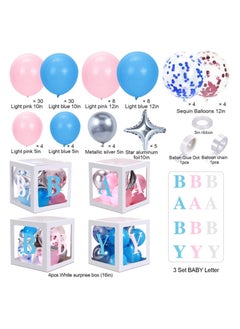Y&D 96 Pcs Baby Box Gender Reveal Shower Decorations with Balloon Garland Arch Kit Blue Pink White Letters DIY for 1st Birthday Decor Boy or Girl Party Supplies  - Image 2