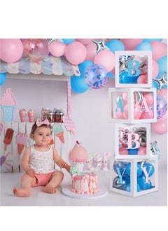 Y&D 96 Pcs Baby Box Gender Reveal Shower Decorations with Balloon Garland Arch Kit Blue Pink White Letters DIY for 1st Birthday Decor Boy or Girl Party Supplies  - Image 5