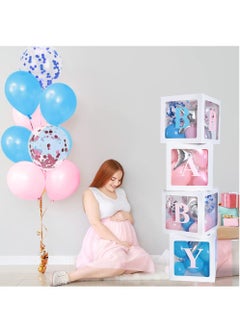 Y&D 96 Pcs Baby Box Gender Reveal Shower Decorations with Balloon Garland Arch Kit Blue Pink White Letters DIY for 1st Birthday Decor Boy or Girl Party Supplies  - Image 4