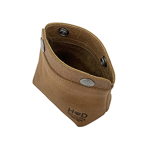 Hide & Drink, Leather Double Snap Pouch, Coin Purse, Cash & Card Holder, Cable Organizer, Makeup, Handmade Includes 101 Year Warranty (Single Malt Mahogany) - Image 4