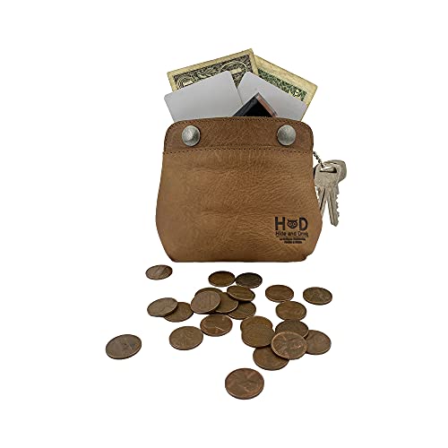 Hide & Drink, Leather Double Snap Pouch, Coin Purse, Cash & Card Holder, Cable Organizer, Makeup, Handmade Includes 101 Year Warranty (Single Malt Mahogany) - Image 2