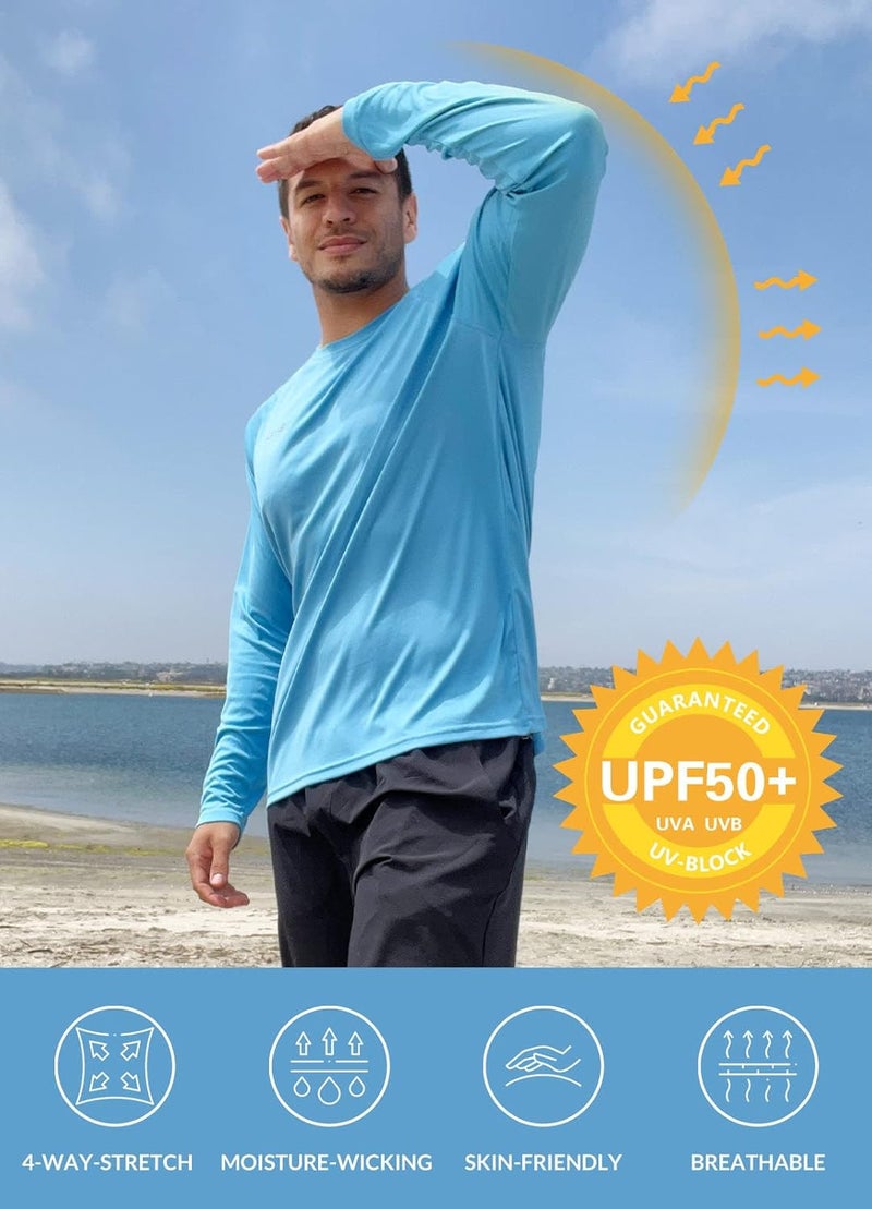 BALEAF Men's Sun Protection Shirts UV SPF UPF 50+ Long Sleeve Rash Guard Fishing Running Quick Dry Lightweight - Image 5