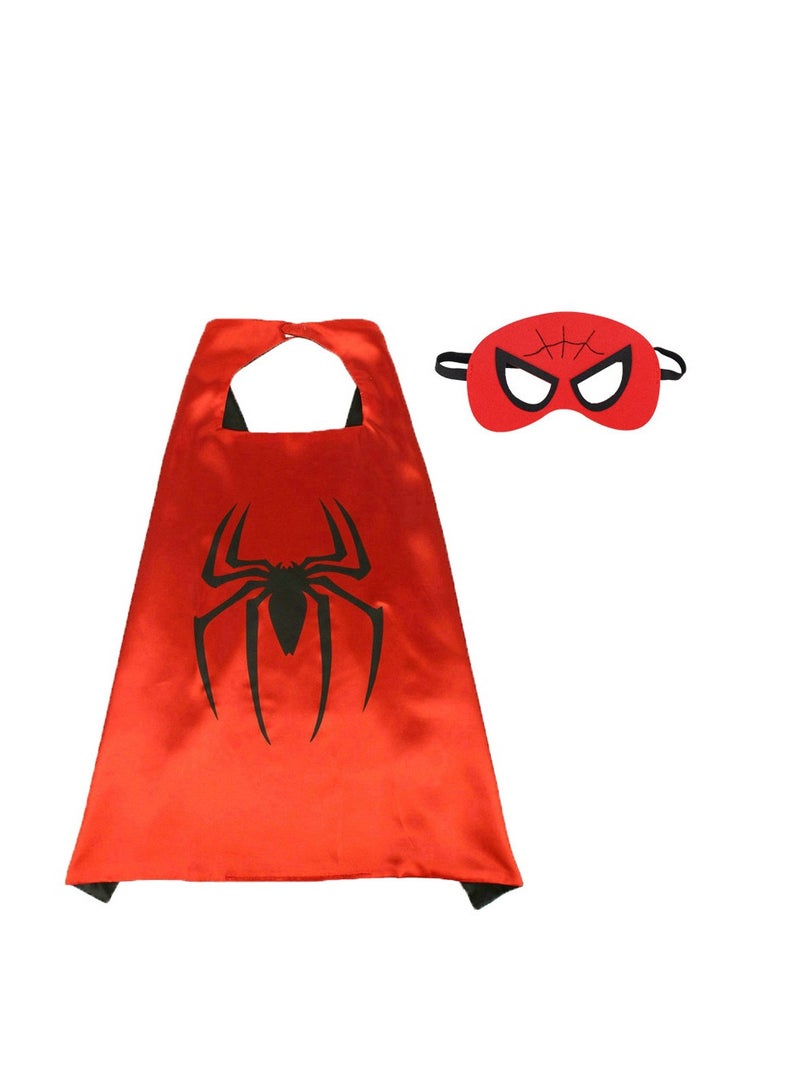 Costume Capes and Masks for Kids Boys Girls 3-10 Years Cosplay Double Side Capes Toys and Kids Gifts 70cm*70cm - Image 1
