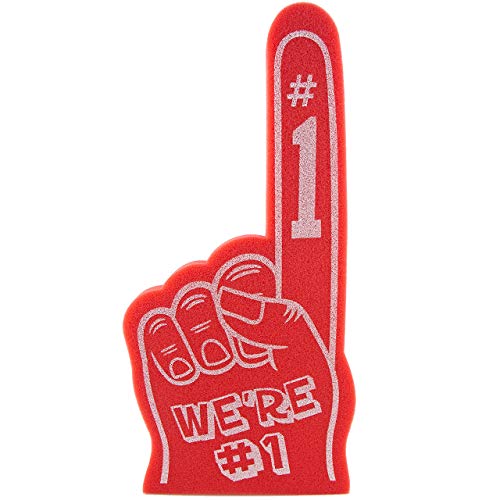 FUNSTITUTION Giant Foam Finger 18 Inch- We're Number 1 Foam Hand for All Occasions - Cheerleading for Sports - Exciting Vibrant Colors use as Celebration Pom Poms- Great for Sports Events Games School Business - Image 1