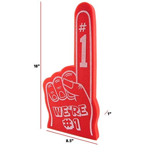 FUNSTITUTION Giant Foam Finger 18 Inch- We're Number 1 Foam Hand for All Occasions - Cheerleading for Sports - Exciting Vibrant Colors use as Celebration Pom Poms- Great for Sports Events Games School Business - Image 4