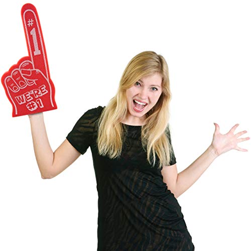 FUNSTITUTION Giant Foam Finger 18 Inch- We're Number 1 Foam Hand for All Occasions - Cheerleading for Sports - Exciting Vibrant Colors use as Celebration Pom Poms- Great for Sports Events Games School Business - Image 5