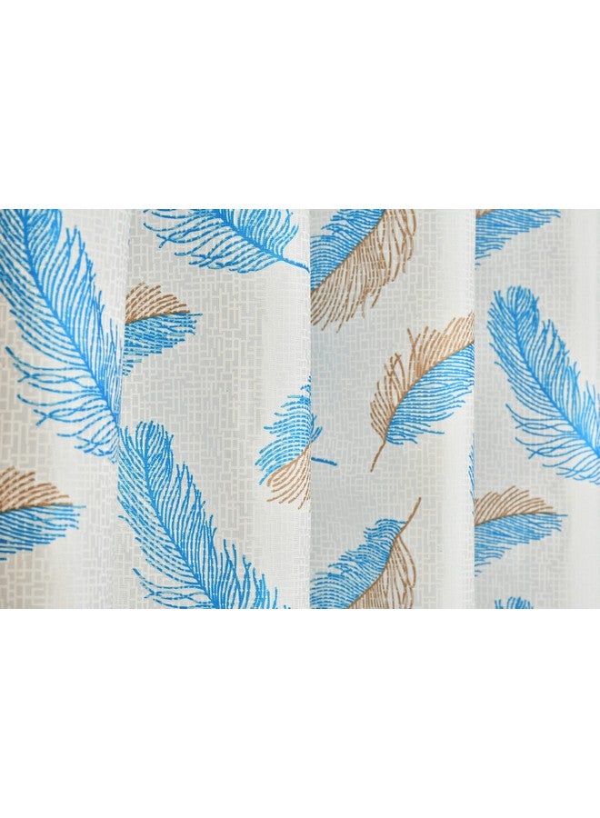 POLARTAINS Polyester Curtains 6 Feet Long Set of 2 for Window (Aqua 4 ft x 6 ft) | Floral - Image 4