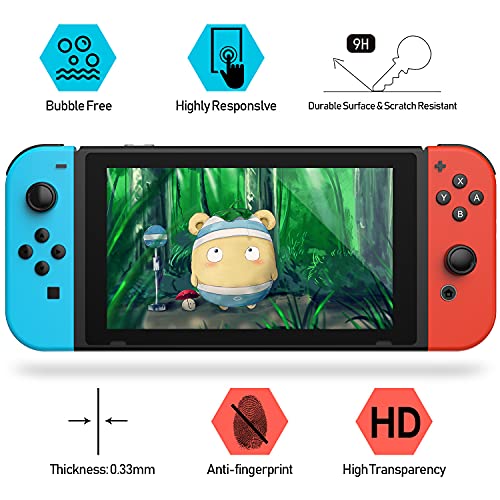 daydayup [3 Pack] Tempered Glass Screen Protector Compatible with Nintendo switch - Transparent HD Clear Anti-Scratch Screen Protector Skin Set for Nintendo Switch - Image 2