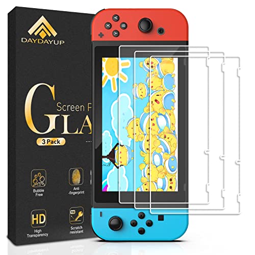 daydayup [3 Pack] Tempered Glass Screen Protector Compatible with Nintendo switch - Transparent HD Clear Anti-Scratch Screen Protector Skin Set for Nintendo Switch - Image 1