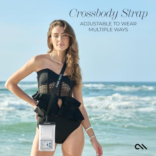 Case-Mate IP68 Waterproof Phone Pouch - Travel Beach Cruise Ship Essentials - Floating Waterproof Phone Case with Crossbody Lanyard for iPhone 17 Pro Max/16 Pro Max/15/14 /13 /S25/S24 - Silver Chrome - Image 4