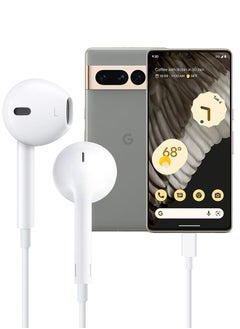 BOLICE USB C Headphones Compatiable with Google Pixel 7 Pro USB C In-Ear Headphones with Microphone Volume Control and Pure Sound White  - Image 1