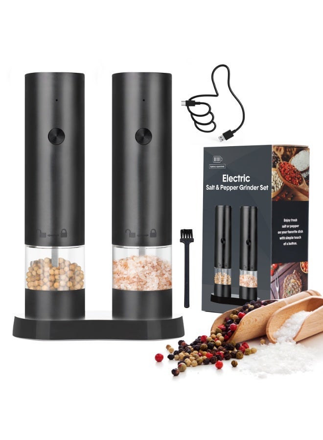 INKBIRDPLUS Electric Salt & Pepper Grinder Set for Kitchen, Adjustable 5-Level Coarseness Spice Mill, Durable Ceramic Core, USB Rechargeable, One-Hand Operation, Effortless Grinding, Compact Size for Outdoor Cooking - Image 1