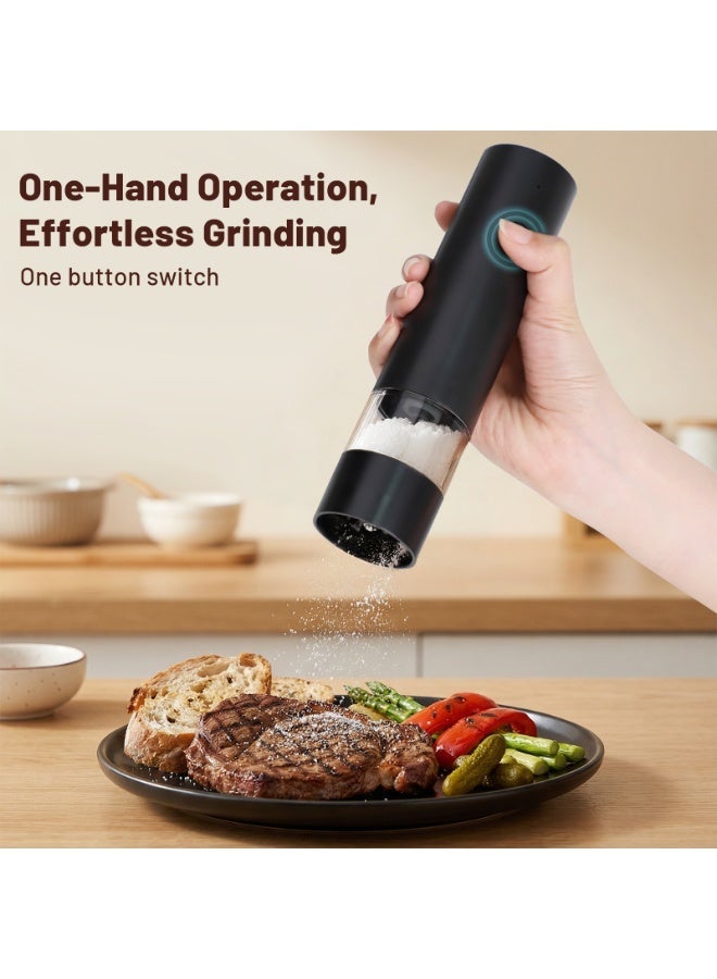 INKBIRDPLUS Electric Salt & Pepper Grinder Set for Kitchen, Adjustable 5-Level Coarseness Spice Mill, Durable Ceramic Core, USB Rechargeable, One-Hand Operation, Effortless Grinding, Compact Size for Outdoor Cooking - Image 2