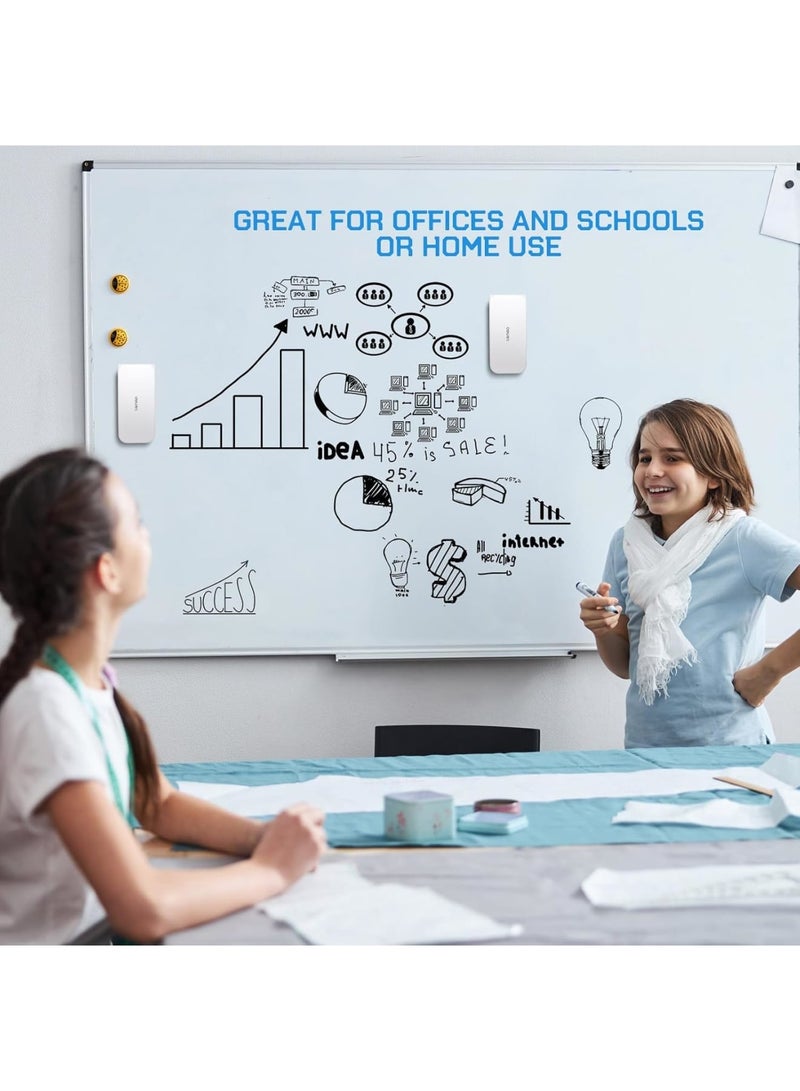 SYOSI Magnetic Dry Erase Eraser, 6 Pack, for Glass Board, Calendar, Whiteboard, Office and School Supplies, Lightweight, Efficient Erasing, Durable Design, Easy Storage (Pure White) - Image 3