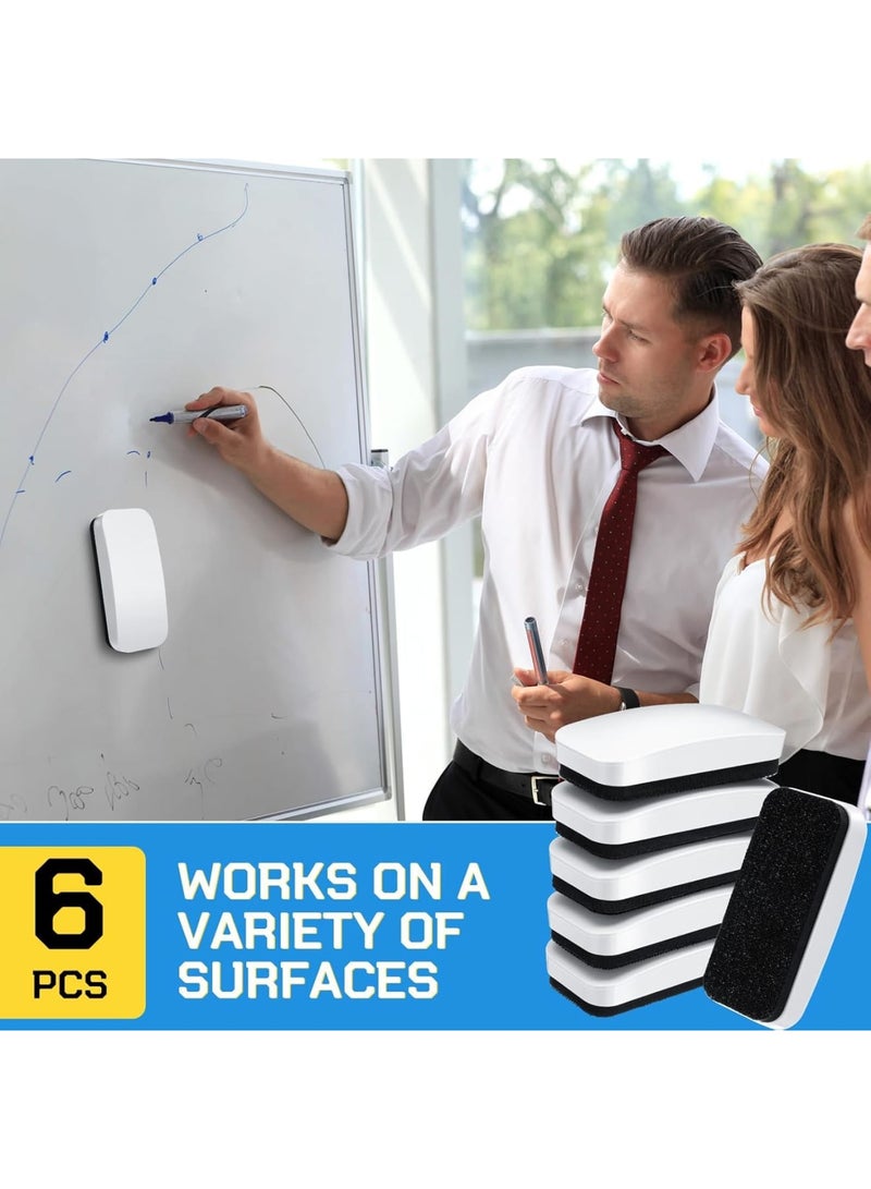 SYOSI Magnetic Dry Erase Eraser, 6 Pack, for Glass Board, Calendar, Whiteboard, Office and School Supplies, Lightweight, Efficient Erasing, Durable Design, Easy Storage (Pure White) - Image 4