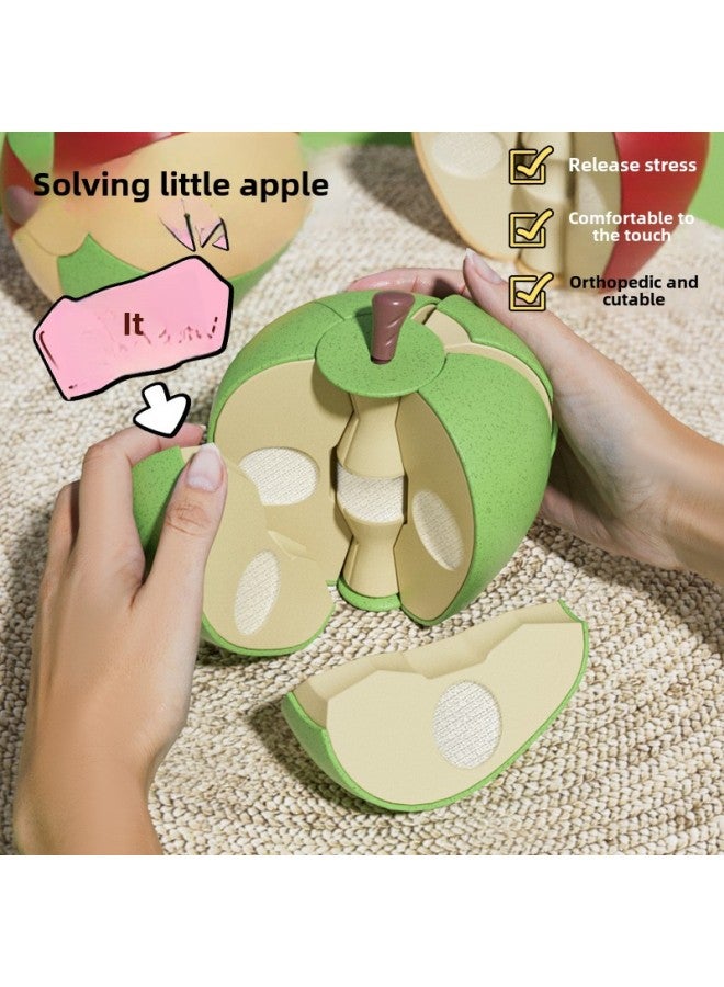Children's Play Men's And Women's Simulation Apple Food Play Fun Simulation Kitchen Fruit And Vegetable Cutting Music Educational Early Education Toys-Color:Single Apple Outfit (green)  - Image 2