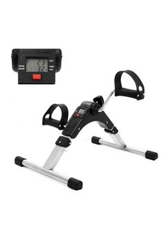 Mini Exercise Bike Folding Fitness Pedal Exerciser, Mini Under Desk Exercise Bike Foot Hand Cycle Portable, Arm And Leg Exercise Peddler Machine With Lcd Monitor
