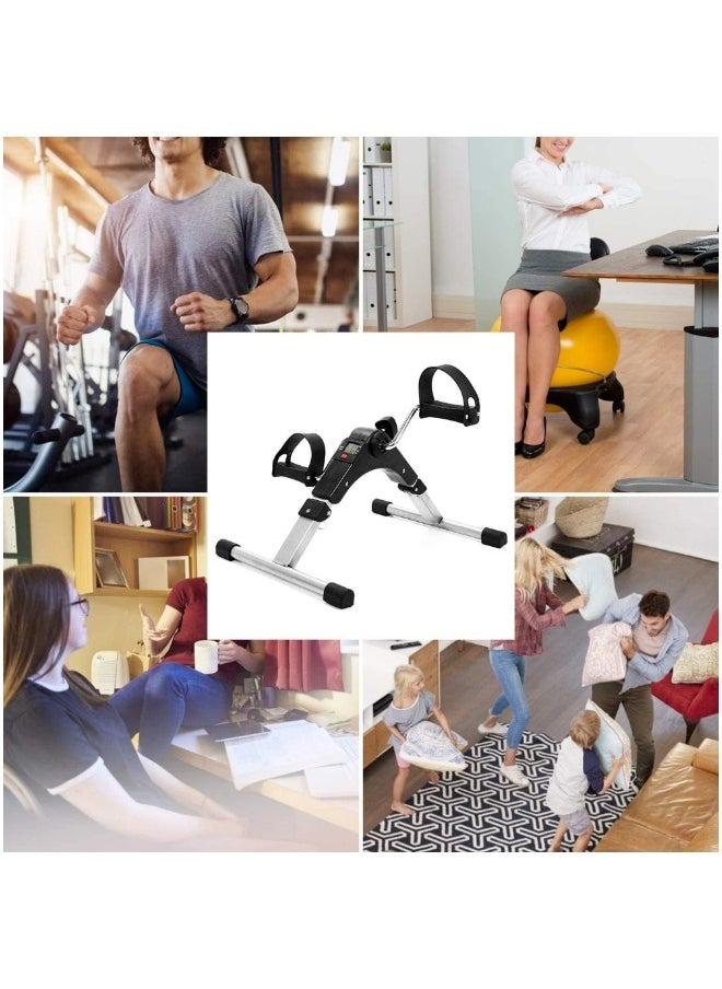 ShebSheb - Mini Exercise Bike Folding Fitness Pedal Exerciser, Mini Under Desk Exercise Bike Foot Hand Cycle Portable, Arm And Leg Exercise Peddler Machine With Lcd Monitor - Image 1