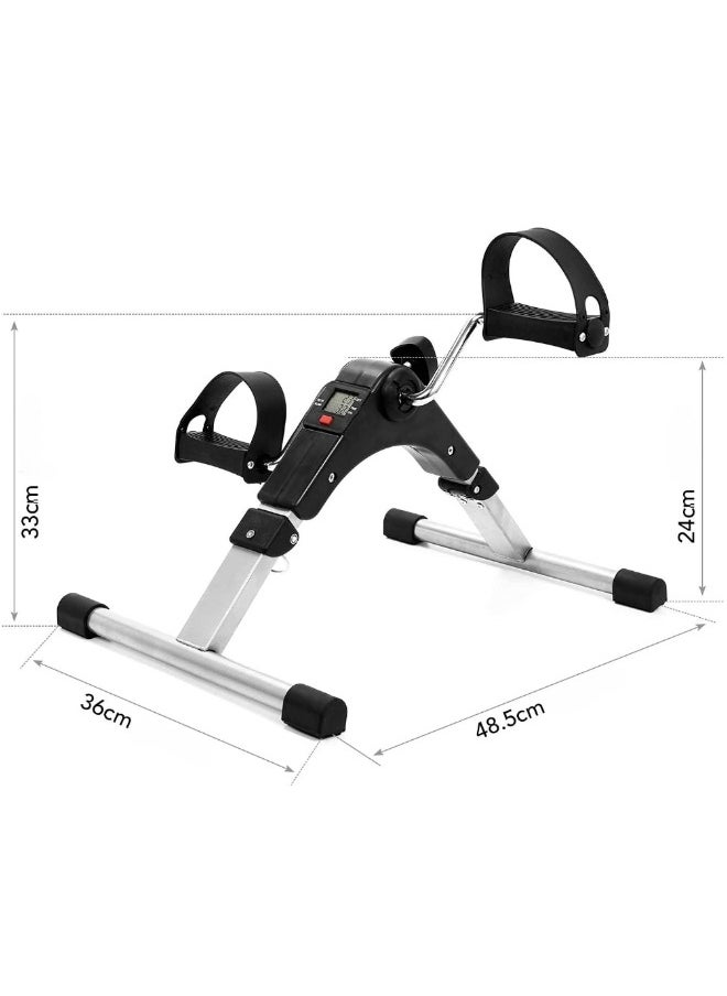 ShebSheb - Mini Exercise Bike Folding Fitness Pedal Exerciser, Mini Under Desk Exercise Bike Foot Hand Cycle Portable, Arm And Leg Exercise Peddler Machine With Lcd Monitor - Image 1