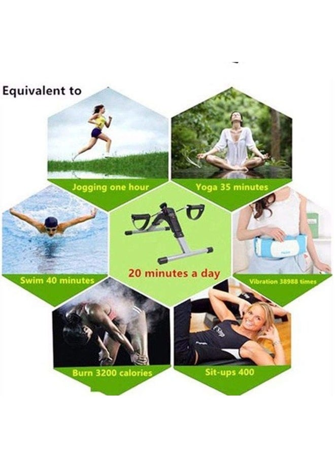 ShebSheb - Mini Exercise Bike Folding Fitness Pedal Exerciser, Mini Under Desk Exercise Bike Foot Hand Cycle Portable, Arm And Leg Exercise Peddler Machine With Lcd Monitor - Image 1
