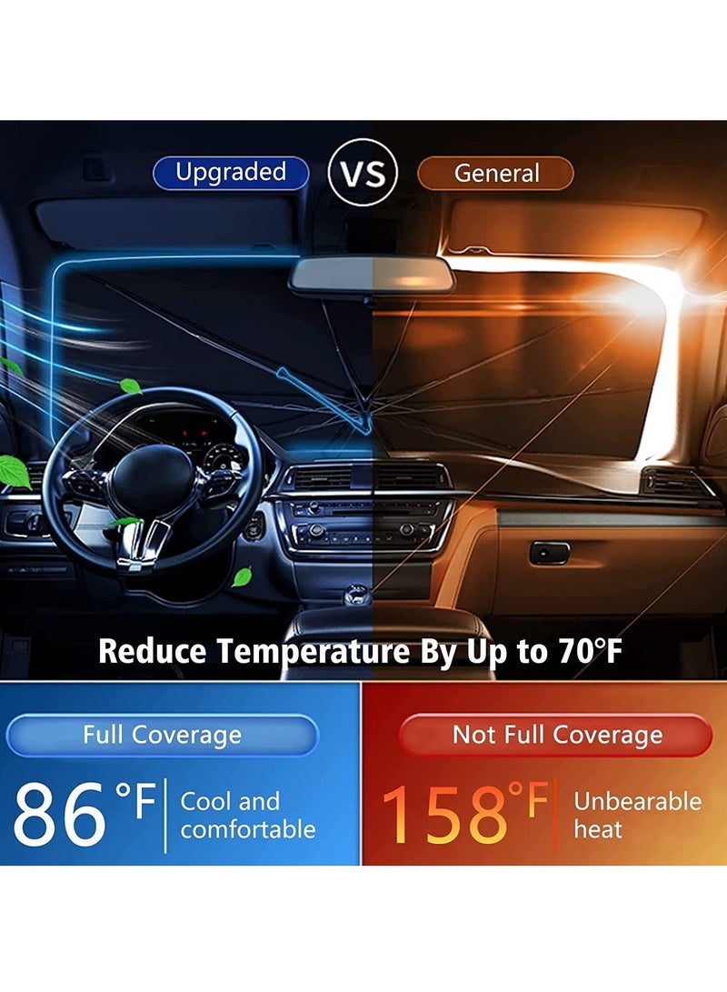 ELTRAZONE Car Sunshades for Windshield, Foldable Car Windshield Sun Shade Umbrella, Full Cover Automotive Sunshades Umbrella for Car Front Windshield, Sun Shade for Protecting Vehicle from UV Sun and Heat - Image 4
