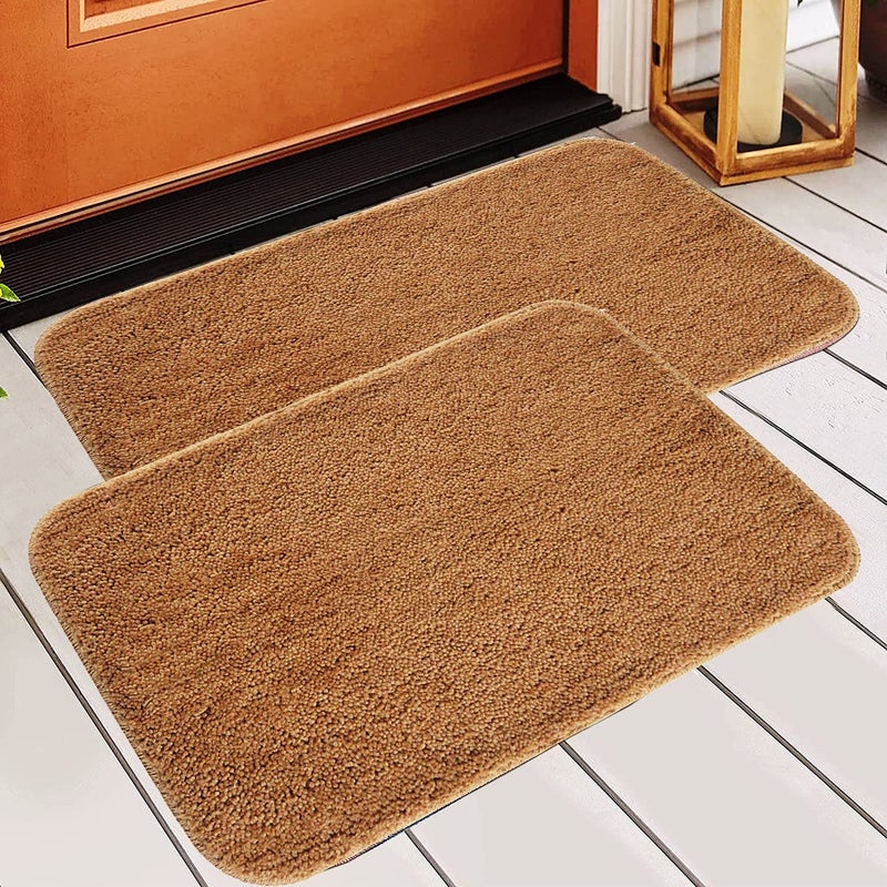MODERN FAB Modern 2 Piece mats with Anti Skid Rubber BackingColour Beige,Size(40 x 60 cm) Set of 2 Piece - Image 4