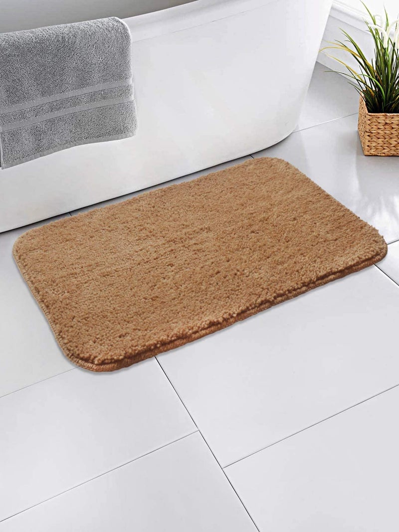 MODERN FAB Modern 2 Piece mats with Anti Skid Rubber BackingColour Beige,Size(40 x 60 cm) Set of 2 Piece - Image 2