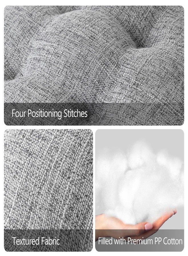 Sunlit أغطية كراسي بار صن لايت - طقم من غطاءين دائريين لمقعد كرسي بار، أغطية ناعمة ومبطنة، سهلة التركيب والغسل، غطاء فقط، قطر 12 بوصة، رمادي - Image 3