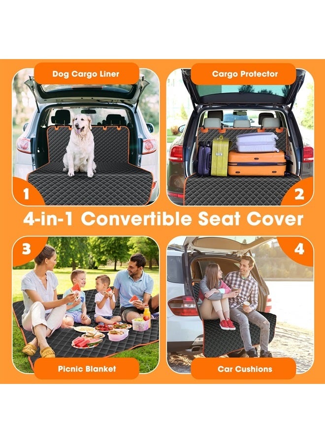 MIXJOY SUV Cargo Liner for Dogs, Waterproof Cargo Liner for SUV, Pet Dog Cargo Cover Mat with Bumper Flap Protector, Nonslip Dog Seat Cover for SUV Trunk Sedans Vans, Universal Fit (90" L x 55" W)  - Image 4