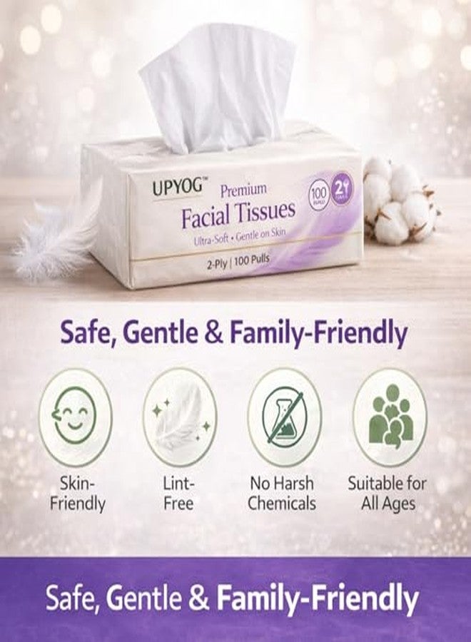 Upyog 2-Ply Facial Tissue Box - Soft Pack | 100 Pulls x 12 Packs | Extra Soft & Highly Absorbent Multipurpose Face Tissues (Pack Of 12) - Image 5