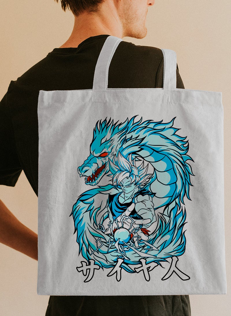 LOWHA Polyester Tote Bag with Shoulder Straps and Dragon Ball Anime Pattern - Image 2