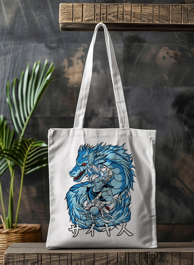 LOWHA Polyester Tote Bag with Shoulder Straps and Dragon Ball Anime Pattern - Image 3