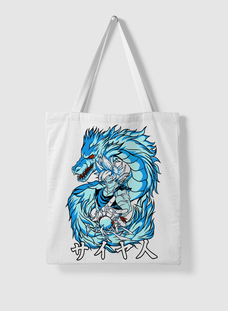 LOWHA Polyester Tote Bag with Shoulder Straps and Dragon Ball Anime Pattern - Image 4