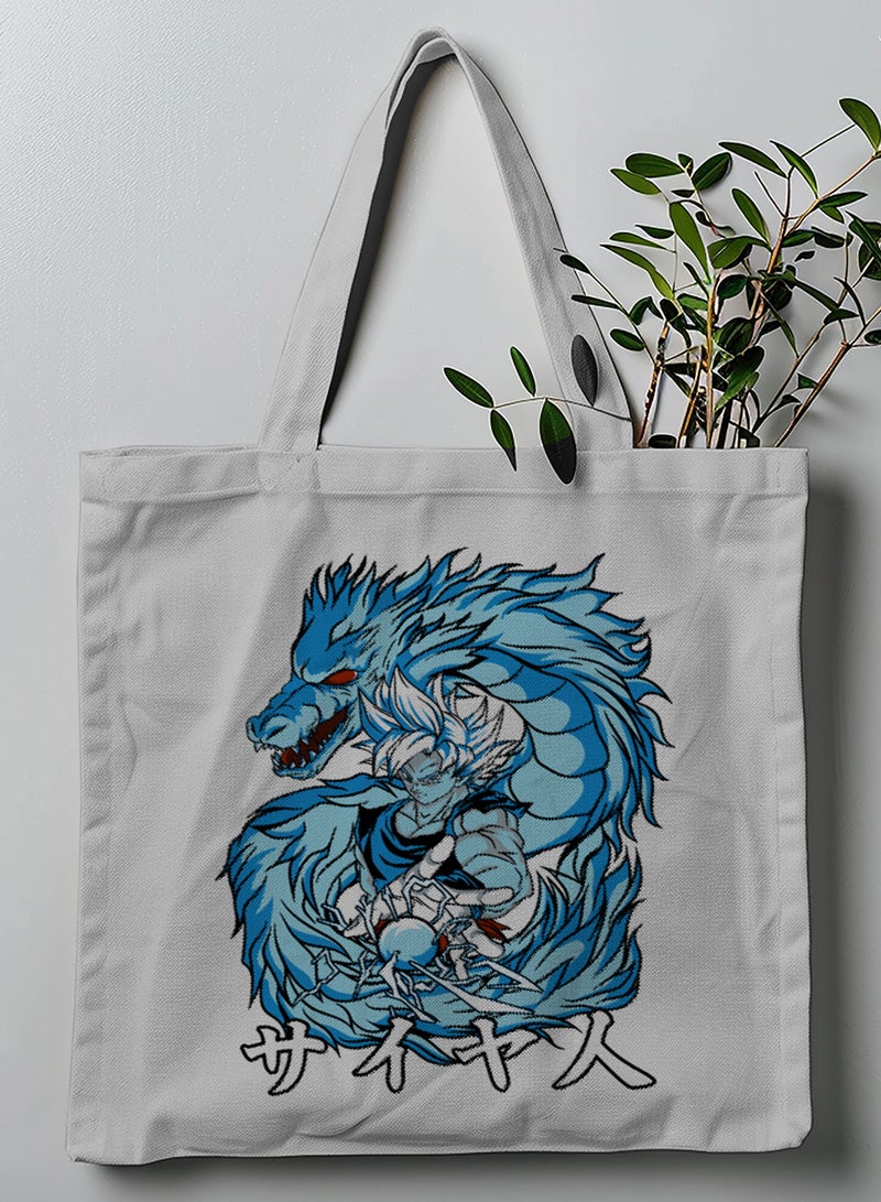 LOWHA Polyester Tote Bag with Shoulder Straps and Dragon Ball Anime Pattern - Image 1