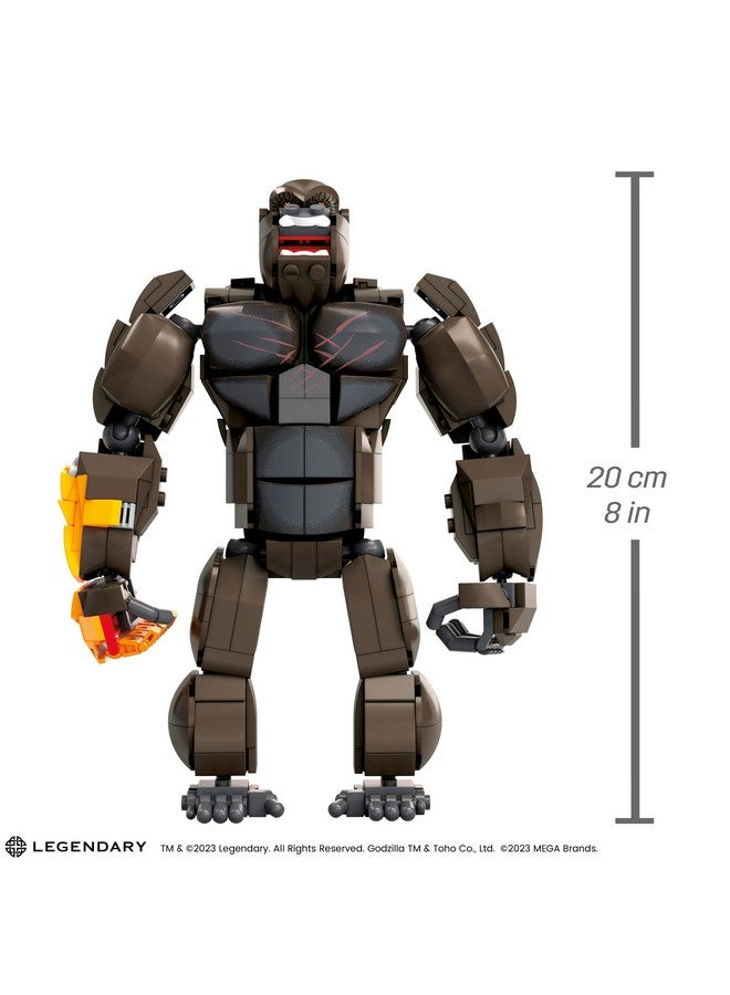 Mega Brands مجموعة بناء ميغا غودزيلا × كونغ الإمبراطورية الجديدة، تمثال عمل كونغ مع 541 قطعة وإكسسوارات، بطول 12 بوصة، لجمع الكبار - Image 2