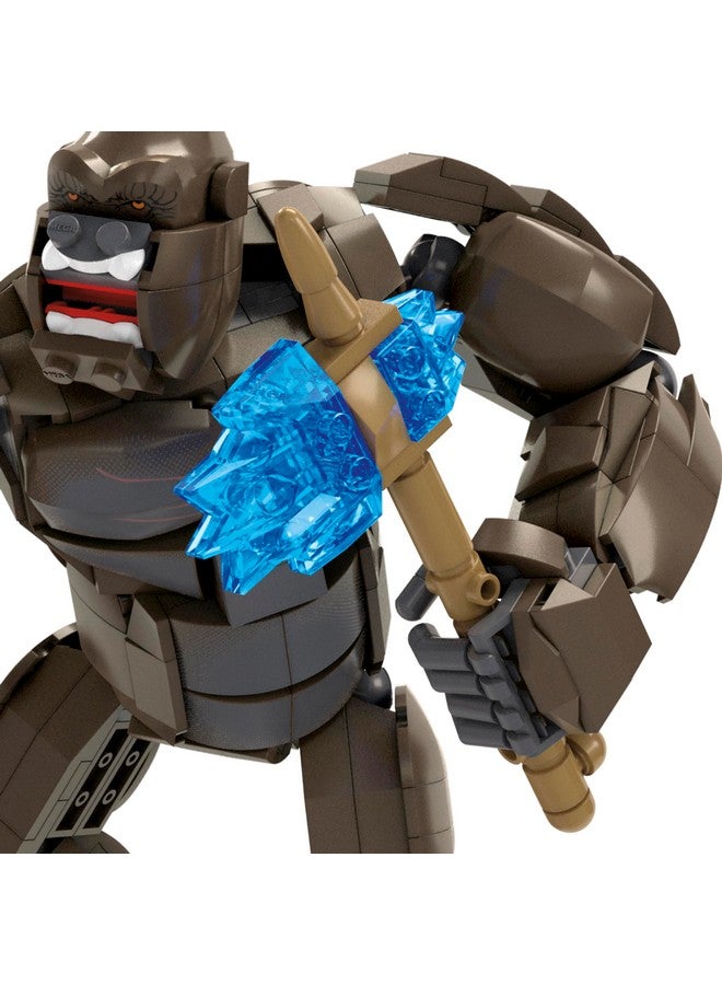 Mega Brands مجموعة بناء ميغا غودزيلا × كونغ الإمبراطورية الجديدة، تمثال عمل كونغ مع 541 قطعة وإكسسوارات، بطول 12 بوصة، لجمع الكبار - Image 5