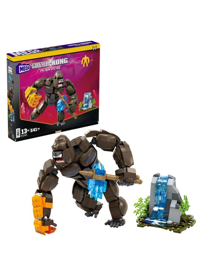 Mega Brands مجموعة بناء ميغا غودزيلا × كونغ الإمبراطورية الجديدة، تمثال عمل كونغ مع 541 قطعة وإكسسوارات، بطول 12 بوصة، لجمع الكبار - Image 1