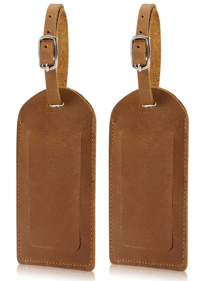 Ringsun Genuine Leather Luggage Tag for Suitcases ID Tags Bag Tags for Luggage (2 Pack) - Image 1