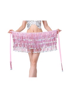 Womens Belly Dance Hip Scarf Tassel Skirt Fringe Wrap Rave Sequin for Costume Zumba Yoga Class Performance