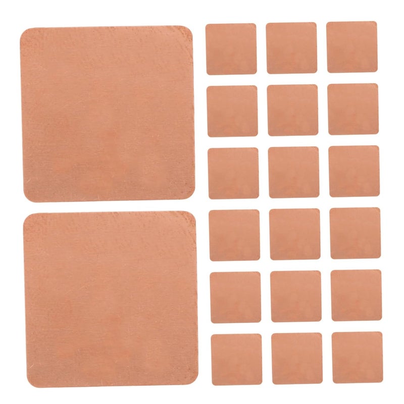 20pcs Copper Heat Dissipation Sheets 30x30x1mm for Electrical DIY Industrial Use - Image 1