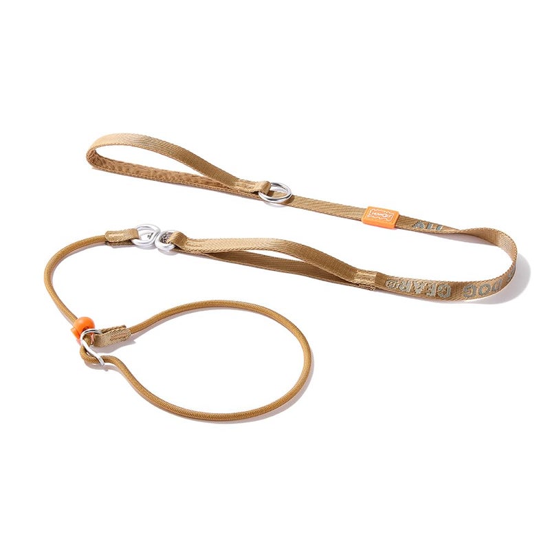 HowGo Slip Lead Dog Leash with Double Handles | Reflective Dog Training Leash with 360Â° Swivel Anti-Tangle | Heavy-Duty Lead and Collar for Large Medium and Small, No-Pull Walking (Brown, 5.5FT) - Image 1