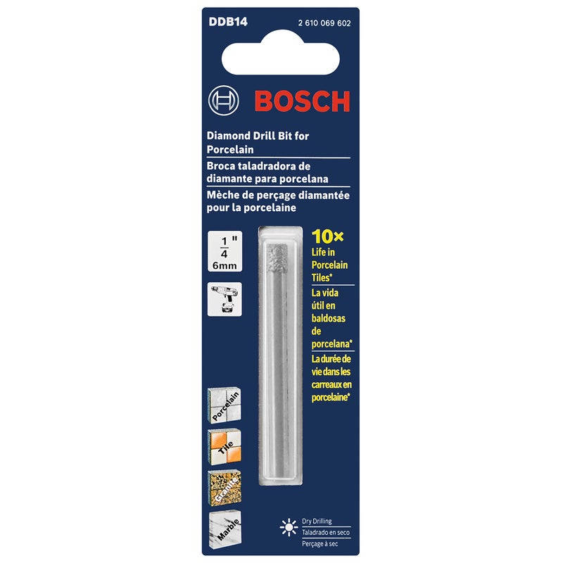 Bosch Ddb14 1/4 In. Diamond Drill Bit For Dry Drilling Applications In Porcelain And Natural Stone Tile - Image 2