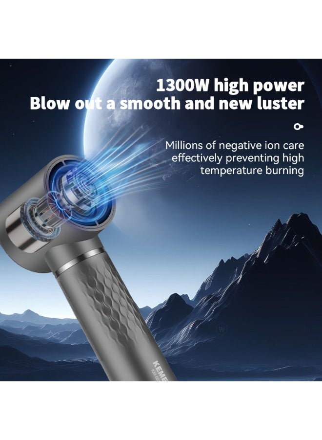 Kemei KM-6919 5-in-1 High-Speed Hair Dryer – 110,000RPM Brushless Motor, Negative Ions, Smart Temperature Control, Magnetic Nozzles, 1300W multicolour - Image 4