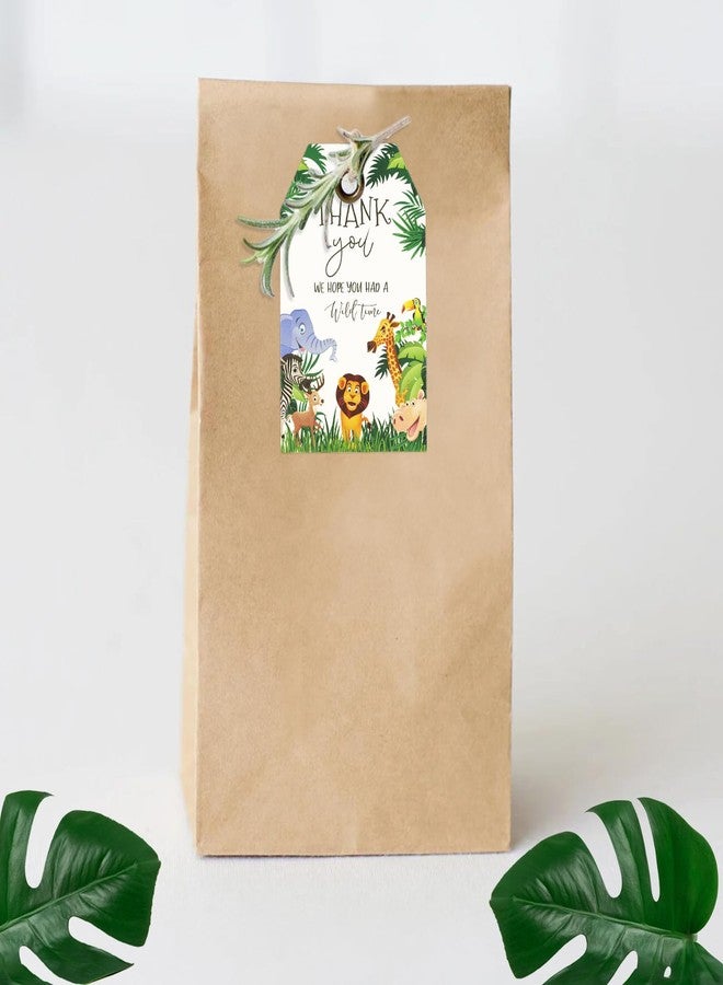 G2PLUS Jungle Safari Thank You Tags - 50PCS Wild Animals Thank You Gift Tags with String for Jungle Safari Themed Birthday Engagement Wedding Party Favors - Image 5