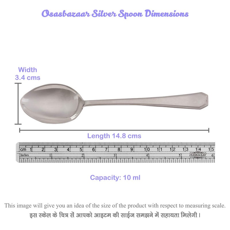 Osasbazaar Osasbazaar Sterling Silver Spoon 90925 Pure BIS Hallmarked  - Image 4